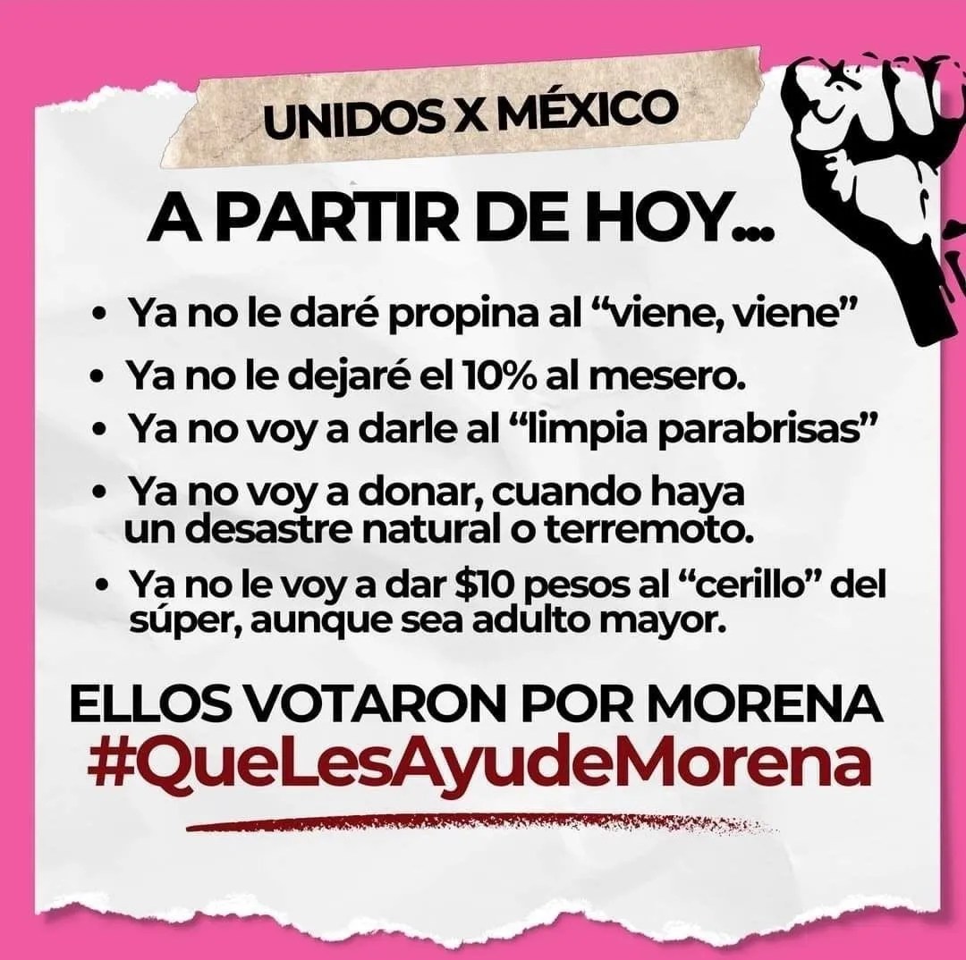 Volante difundido por “Unidos x México” Foto: Plataforma X