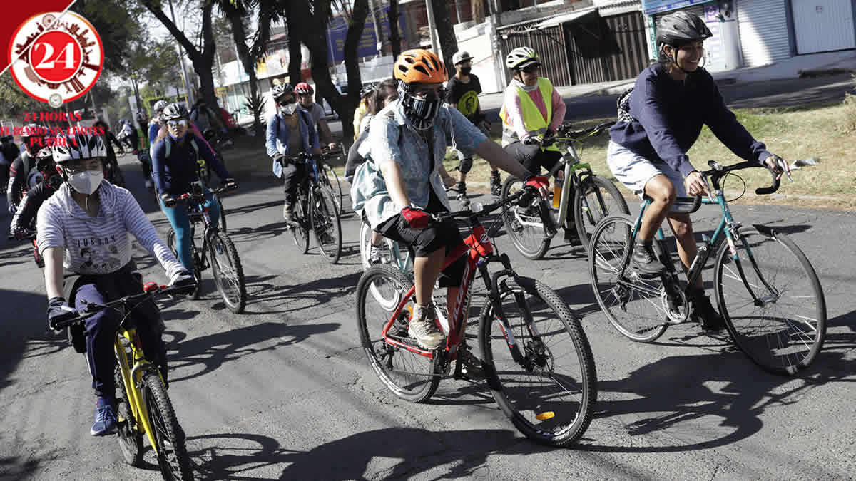 Realizan ciclistas la primera rodada “Masa Crítica” del 2022 en Puebla