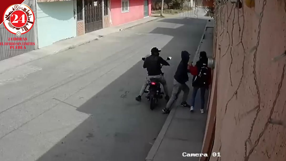 Captan forma de operar de asaltantes en motocicleta en Huejotzingo