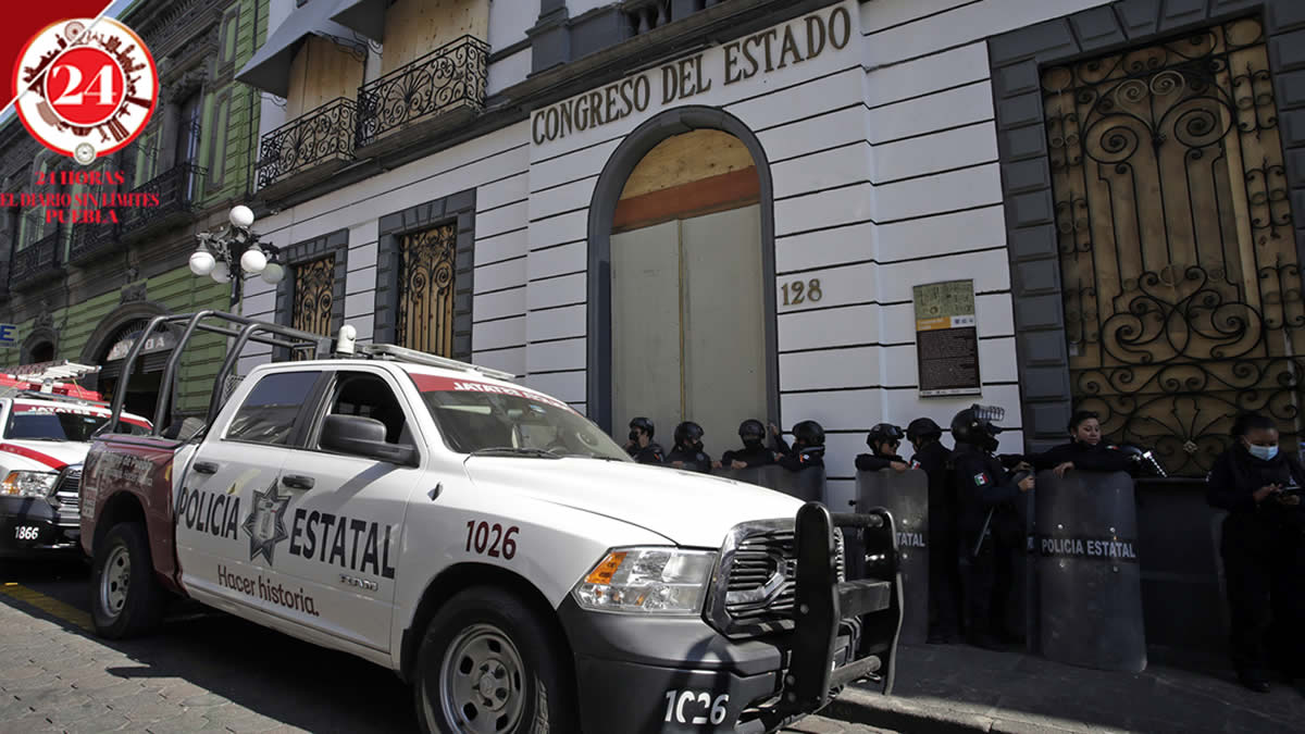 Refuerzan seguridad en el Congreso del Estado y Casa Aguayo ante marchas