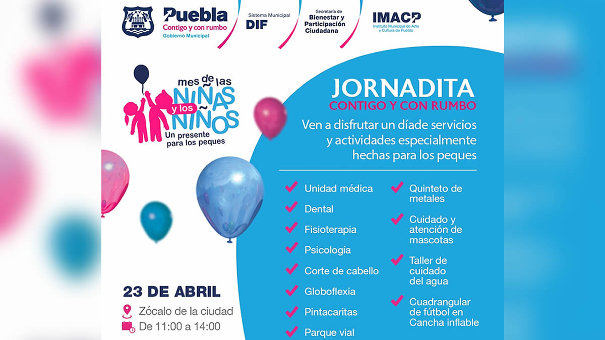 Habrá talleres y actividades para niños y niñas este sábado en el Zócalo de Puebla
