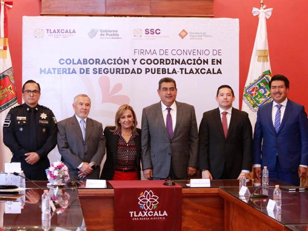 Firman Puebla y Tlaxcala convenio para reforzar seguridad y coordinación
