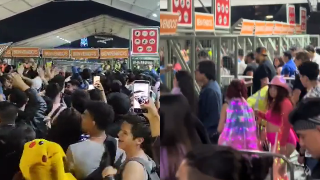 Foto: Especial /En redes sociales, usuarios compartieron el momento en el que asistentes al EDC rompen el cerco de seguridad para entrar sin boleto.