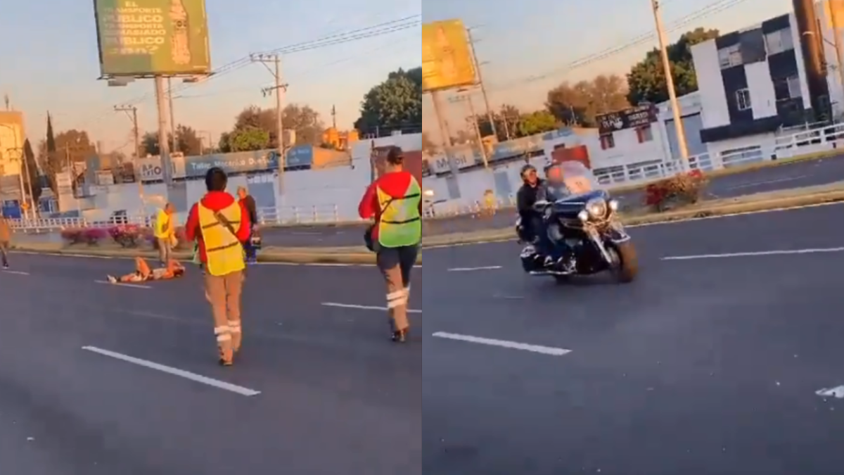 Foto: Especial /Se difundió el momento exacto en el que un motociclista atropelló a un corredor en el Medio Maratón de Guadalajara.
