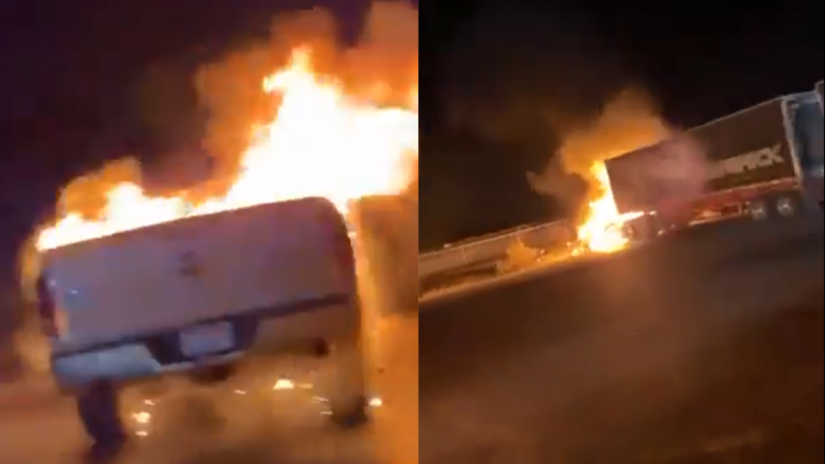 Foto: Especial | Miembros del Cártel de Sinaloa realizaron bloqueos y quemaron automóviles en distintos puntos del estado de Zacatecas.
