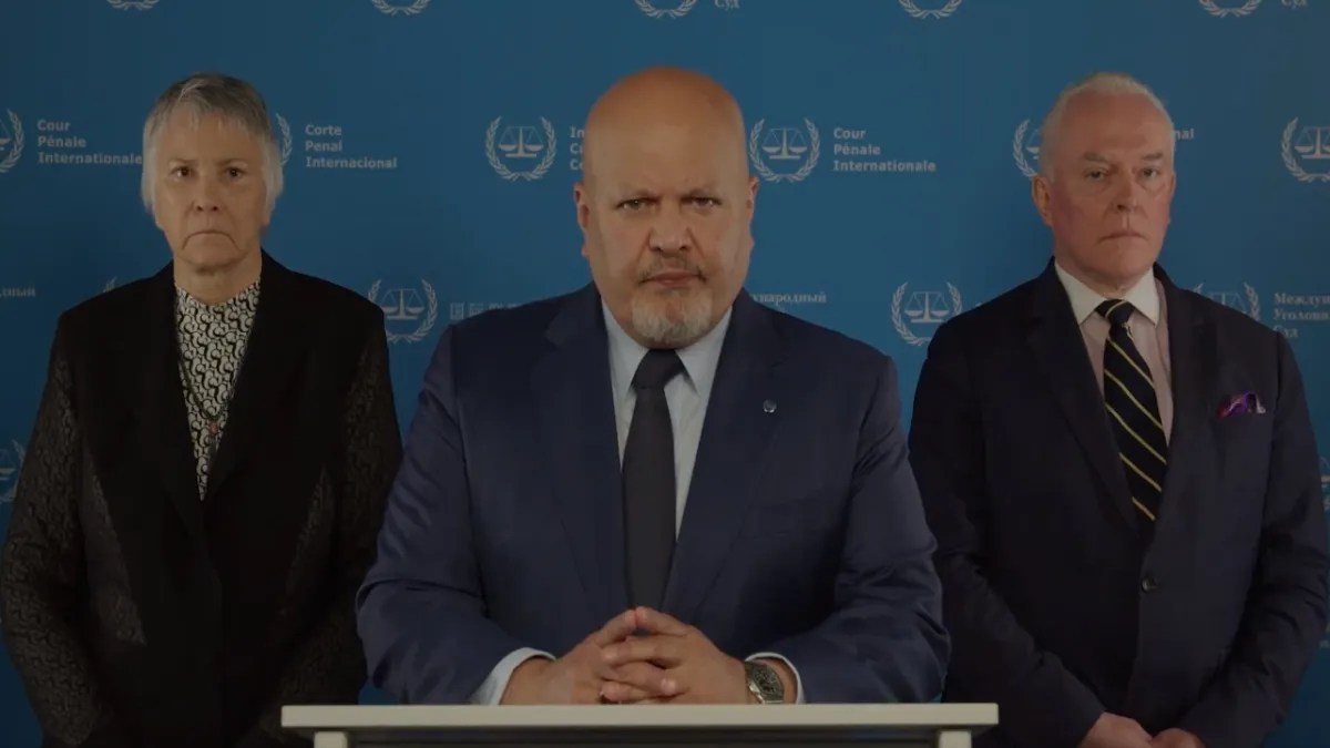 Foto: Captura de pantalla de video/ Corte Penal Internacional, encabezada por Karim Ahmad Khan