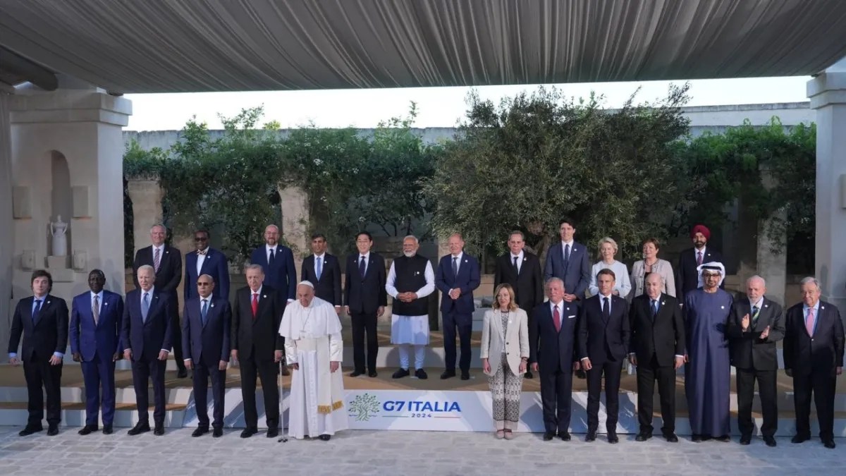 Foto: @G7 | Es la primera vez que un papa se presenta en una reunión de la Cumbre del G7