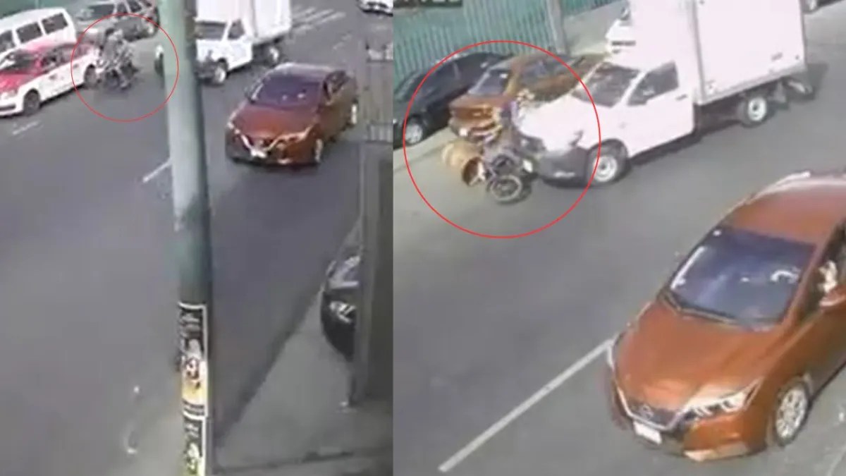 Foto: X/ @MrElDiablo8 | Conductor de una camioneta de carga atropella a dos motociclistas y escapa