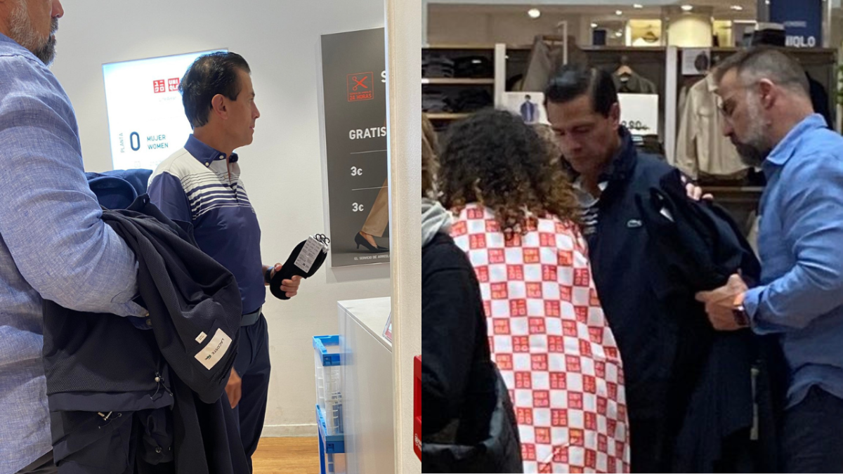 Foto: Especial | Una usuaria en redes sociales captó el momento en el que Enrique Peña Nieto se encontraba de compras en una tienda en España.