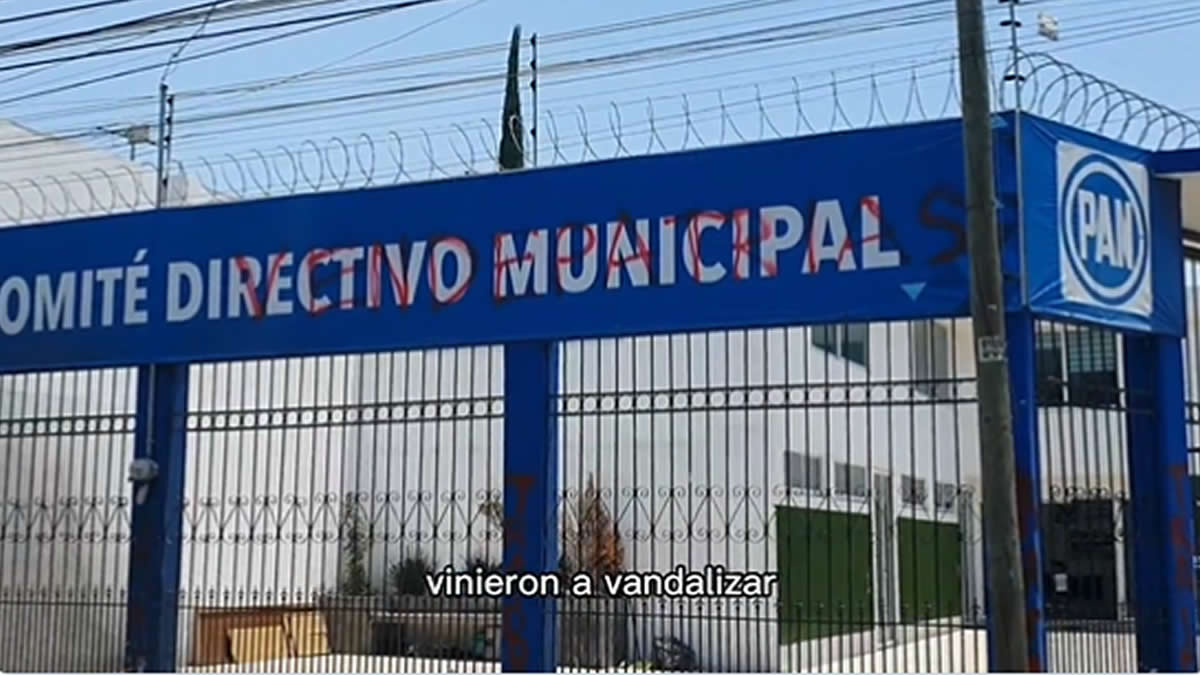 Vandalizan instalaciones del PAN en la capital