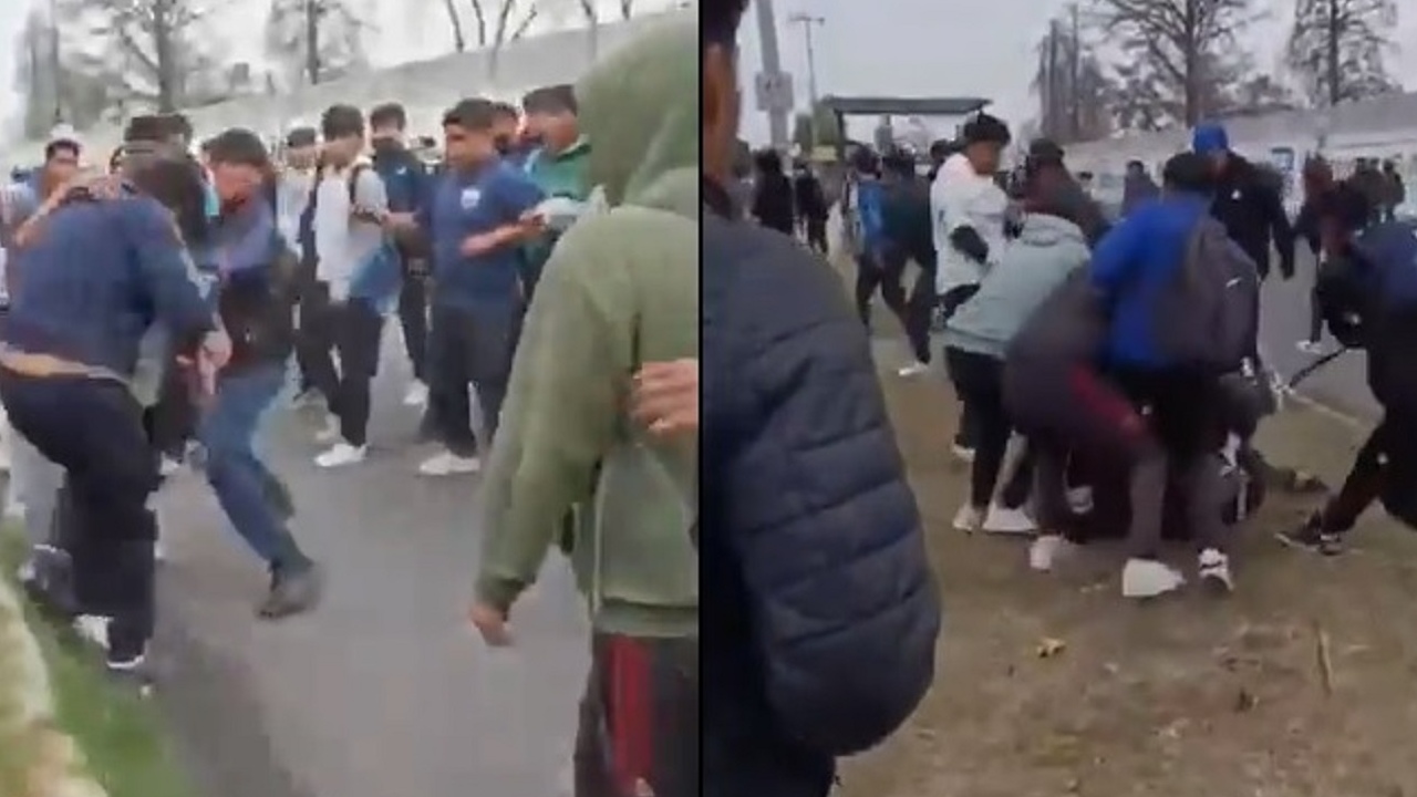 Pleito estudiantes Puebla